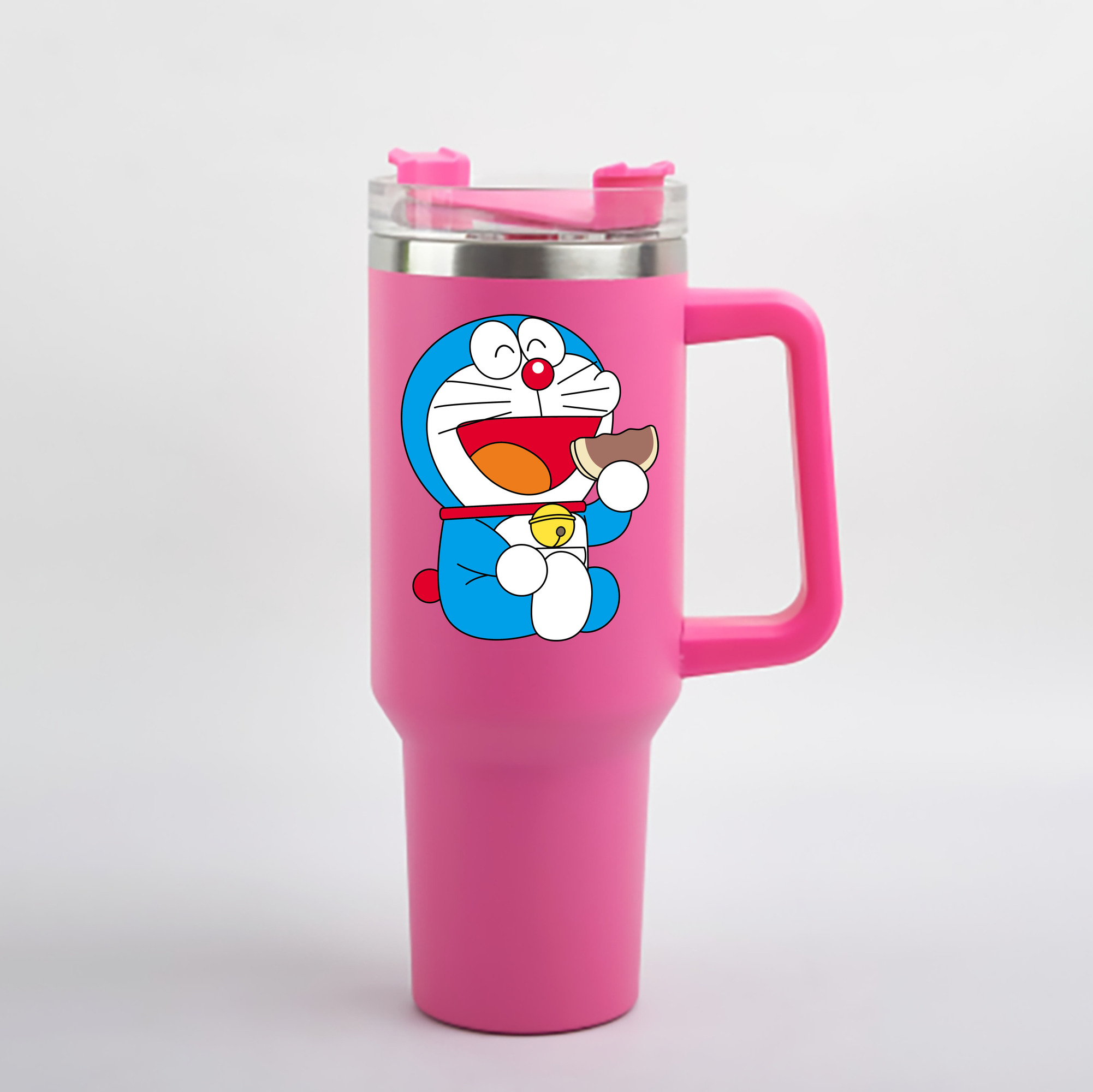 （画像用） ドラえもん Doraemon 1200mL車用タンブラー - クリスタルステッカー（プラスチックストロー付き）